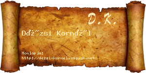 Dézsi Kornél névjegykártya
