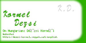 kornel dezsi business card